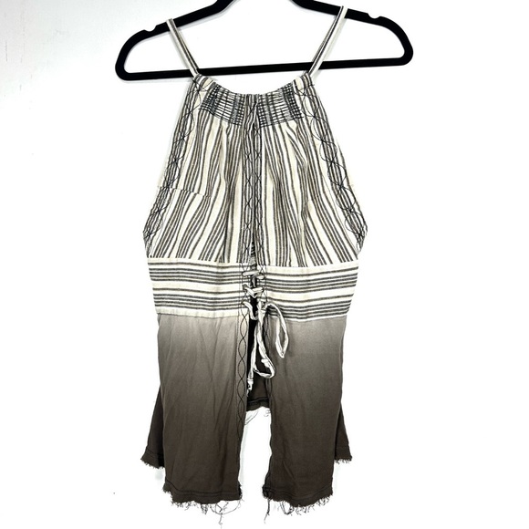 GILDED INTENT by BUCKLE lace up raw hem halter tank top O19 - Picture 1 of 10